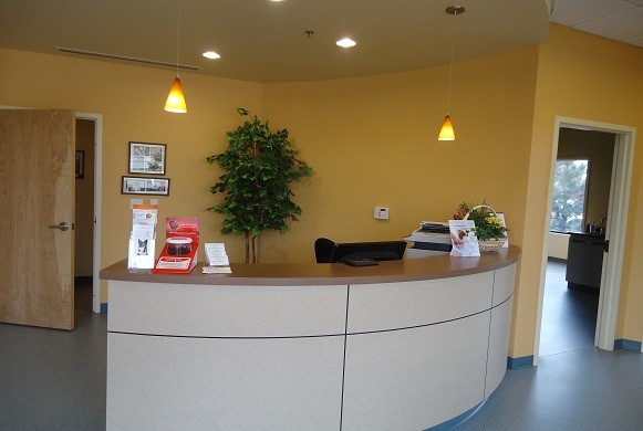 The front desk and lobby area of our hospital.